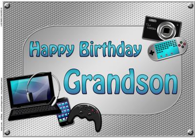 A4 Birthday Grandson Gadgets N Gizmos Card Topper