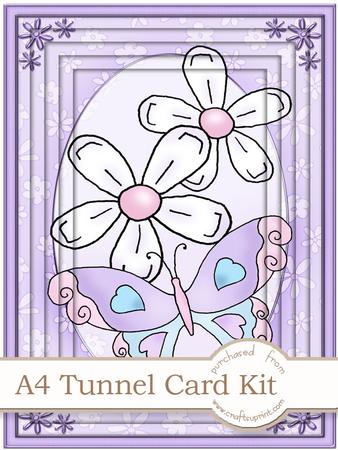 A4 Fluttery Butterfly in Lilac Tunnel Card Kit