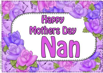 A4 Mothers Day Nan Time for Roses Card Topper