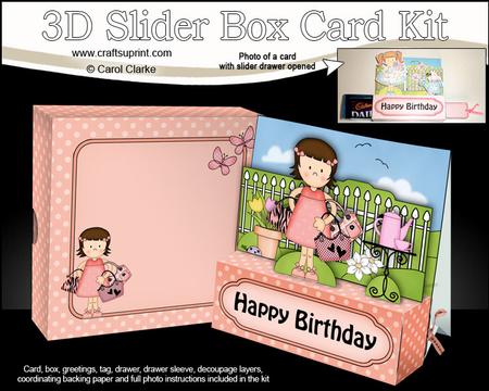 3D Girlz Suzi Goes Shopping Slider Box Card Kit