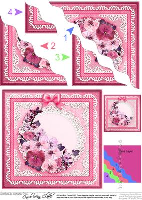Spring Flowers Wavy Corner Side Stacker Topper