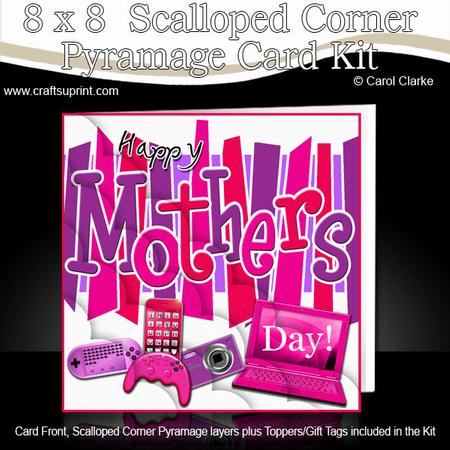 8 x 8 Mothers Day Gadgets Games N Gizmos Scalloped Corner Ki