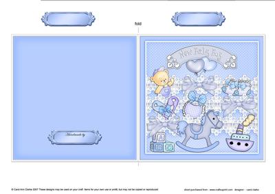 New Baby Boy Cut and Fold Card