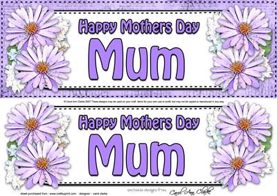 Large Dl Mothers Day Mum Daisies Floral 3D Decoupage