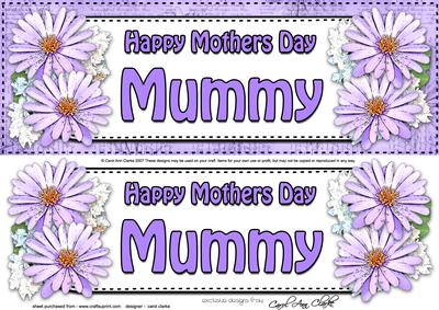 Large Dl Mothers Day Mummy Daisies Floral 3D Decoupage