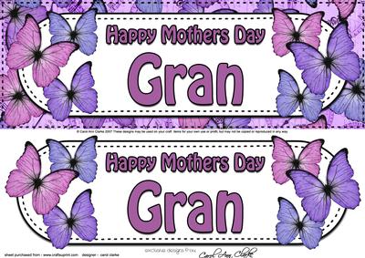Large Dl Mothers Day Gran Floral Butterflies 3D Decoupage