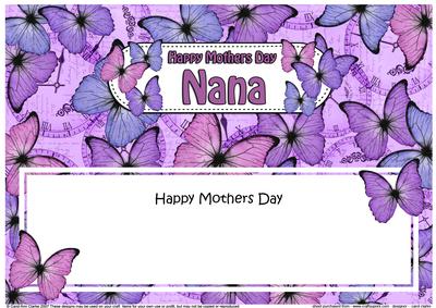 Mothers Day Nana Butterflies Large Dl Matching Insert