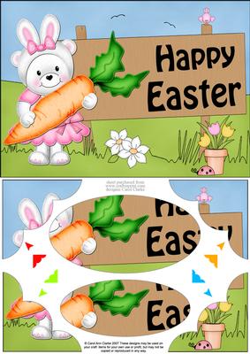 A5 Teddy Tess Easter Scallop Corners & Pyramage