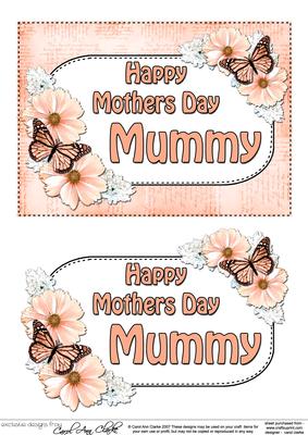 5x7 Mothers Day Mummy Flowers & Butterflies 3D Decoupage