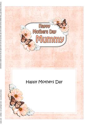 5x7 Mothers Day Mummy Flowers & Butterflies Matching Insert