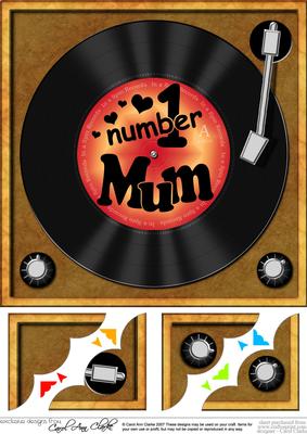 8 x 8 Number 1 Mum Record Scalloped Corner Topper