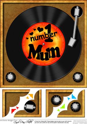 8 x 8 Number 1 Mum Record Scalloped Corner Topper