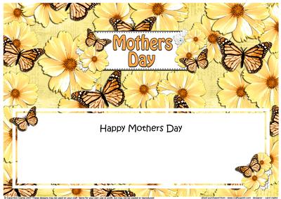 Mothers Day Floral Butterflies Large Dl Insert