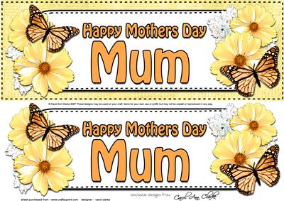 Large Dl Mothers Day Mum Floral Butterflies 3D Decoupage