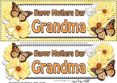 Large Dl Mothers Day Grandma Floral Butterflies 3D Decoupage
