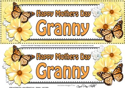 Large Dl Mothers Day Granny Floral Butterflies 3D Decoupage