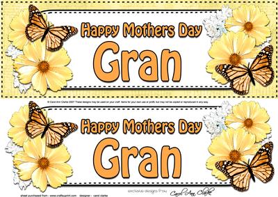 Large Dl Mothers Day Gran Floral Butterflies 3D Decoupage