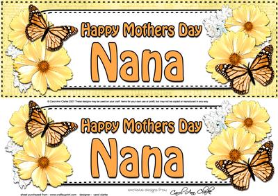 Large Dl Mothers Day Nana Floral Butterflies 3D Decoupage