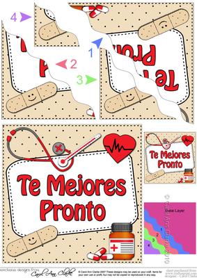 Spanish Get Well Medical Wavy Corner Stacker