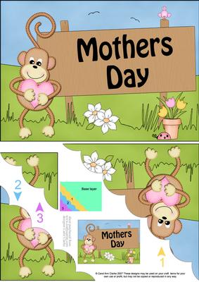 5x7 Chunky Monkey Mothers Day Scallop Corner