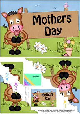 5x7 Gigi Horse Mothers Day Scallop Corner