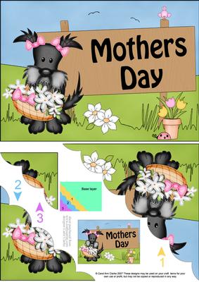 5x7 Maisie Scottie Dog Mothers Day Scallop Corner
