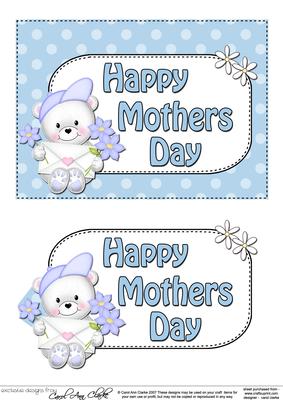 5x7 Teddy Ed Mothers Day Dots 3D Step by Step Decoupage