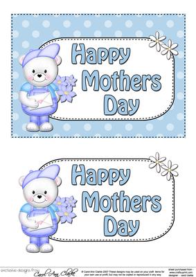 5x7 Teddy Ed Mothers Day Dots 3D Step by Step Decoupage
