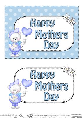 5x7 Teddy Ed Mothers Day Dots 3D Step by Step Decoupage