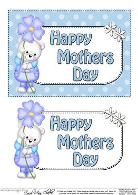 5x7 Teddy Ed Mothers Day Dots 3D Step by Step Decoupage