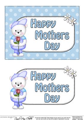 5x7 Teddy Ed Mothers Day Dots 3D Step by Step Decoupage