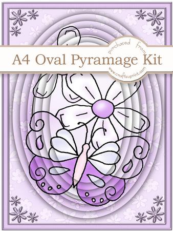 A4 Fluttery Butterfly in Lilac Pyramage Kit