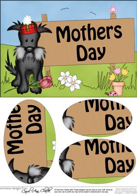 A5 Hamish Scottie Dog Mothers Day Oval Pyramage Topper