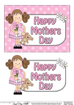 5x7 Girlz Zoe Mothers Day Dots 3D Step by Step Decoupage