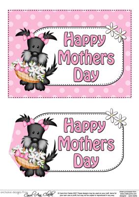 5x7 Scottie Dog Mothers Day Dots 3D Step by Step Decoupage
