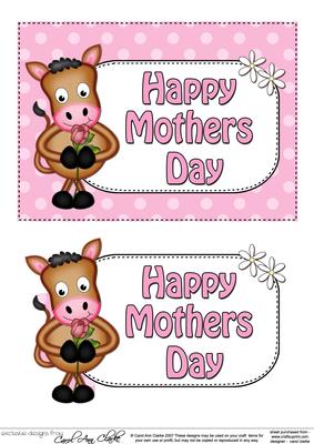 5x7 Gigi Horse Mothers Day Dots 3D Step by Step Decoupage
