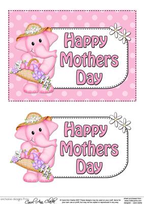 5x7 Lola Elephant Mothers Day Dots 3D Step by Step Decoupage