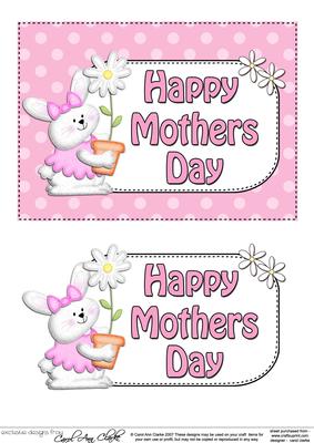 5x7 Little Bunny Mothers Day Dots 3D Step by Step Decoupage