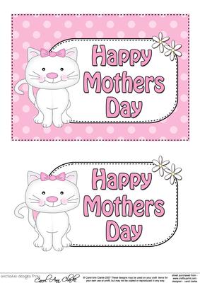 5x7 Cute Cat Mothers Day Dots 3D Step by Step Decoupage