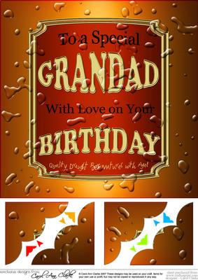 8 x 8 Birthday Grandad Beer Label Scalloped Corner