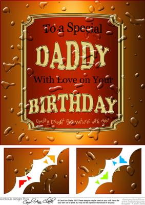 8 x 8 Birthday Daddy Beer Label Scalloped Corner