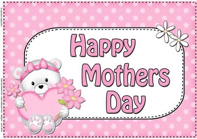 A4 Teddy Tess Mothers Day Card Topper