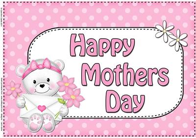 A4 Teddy Tess Mothers Day Card Topper