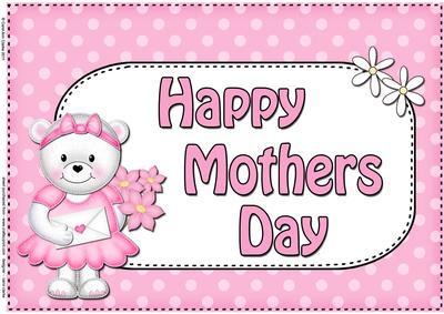 A4 Teddy Tess Mothers Day Card Topper