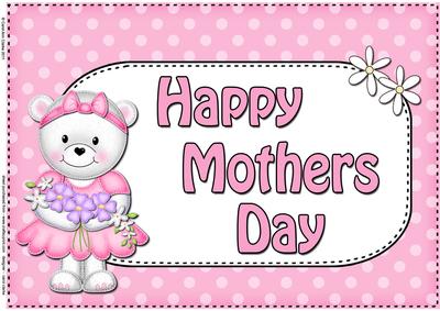 A4 Teddy Tess Mothers Day Card Topper