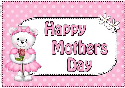 A4 Teddy Tess Mothers Day Card Topper