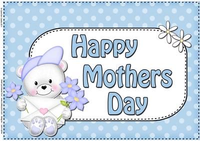 A4 Teddy Ed Mothers Day Card Topper