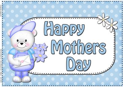 A4 Teddy Ed Mothers Day Card Topper