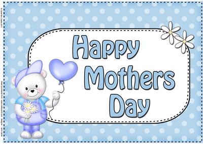A4 Teddy Ed Mothers Day Card Topper