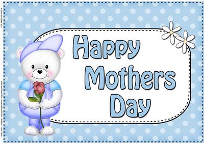 A4 Teddy Ed Mothers Day Card Topper